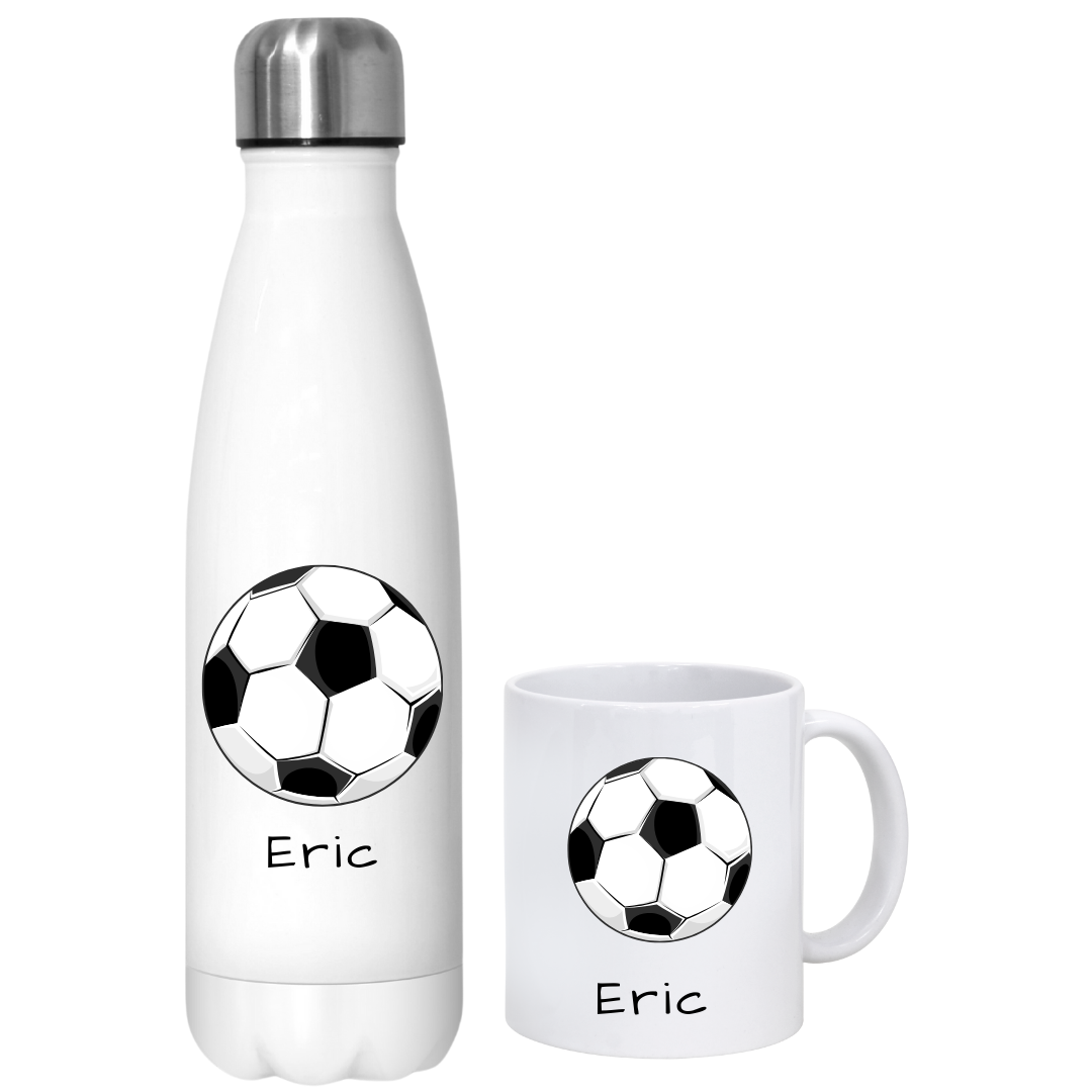 Thermo Flasche Und Tasse Mit Fußball 3 + LCD-Kappe